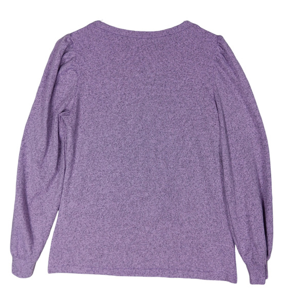 Lilac Long Sleeve Top Size Large Super Soft Puffy Sleeves Dressy Office Attire - Picture 3 of 4